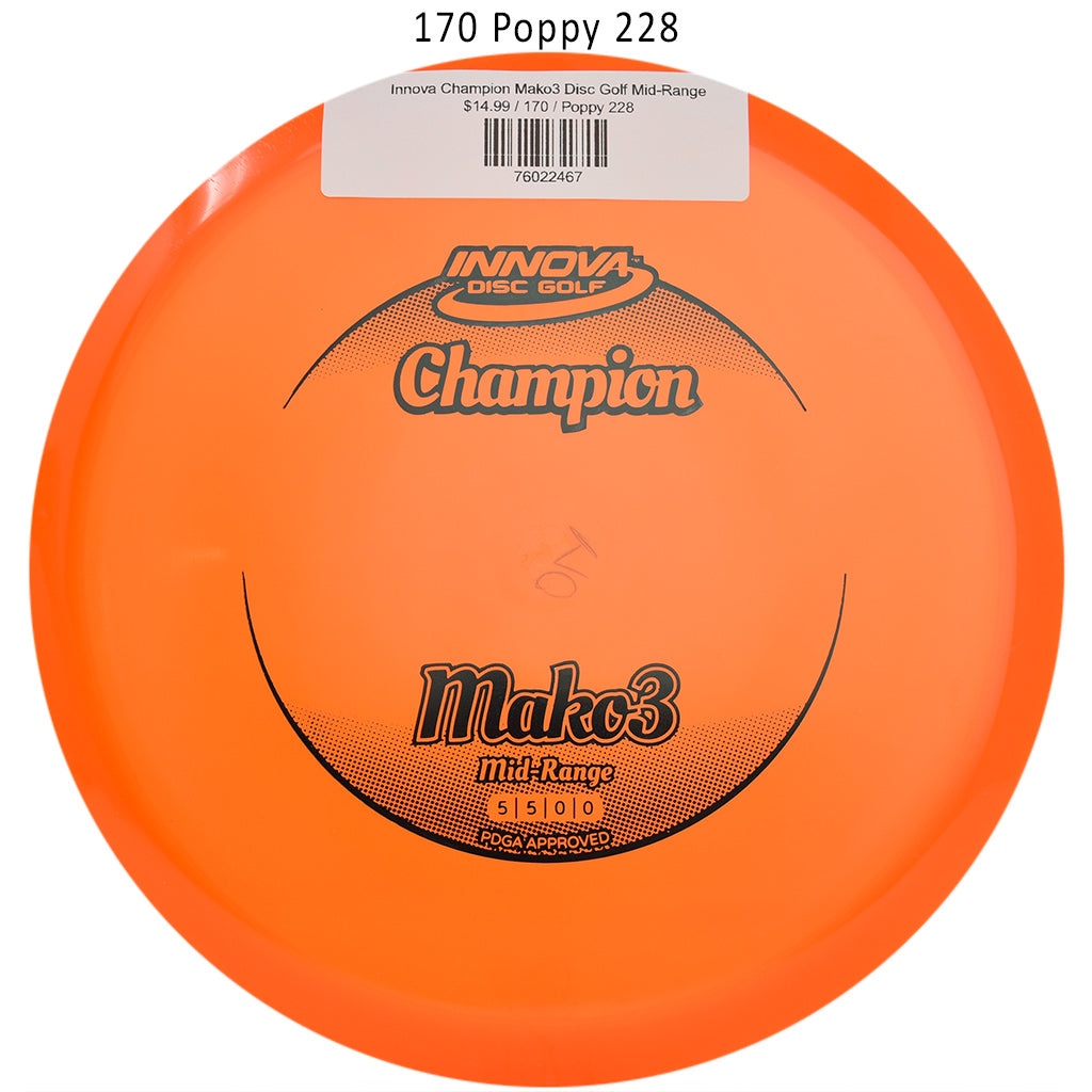 innova-champion-mako3-disc-golf-mid-range 170 Poppy 228 
