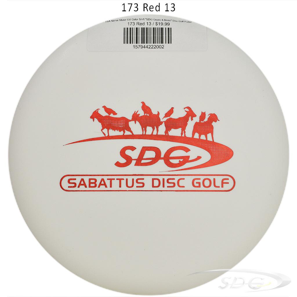 tsa-nerve-muse-uv-color-shift-sdg-goats-birds-disc-golf-putter 173 Red 13 