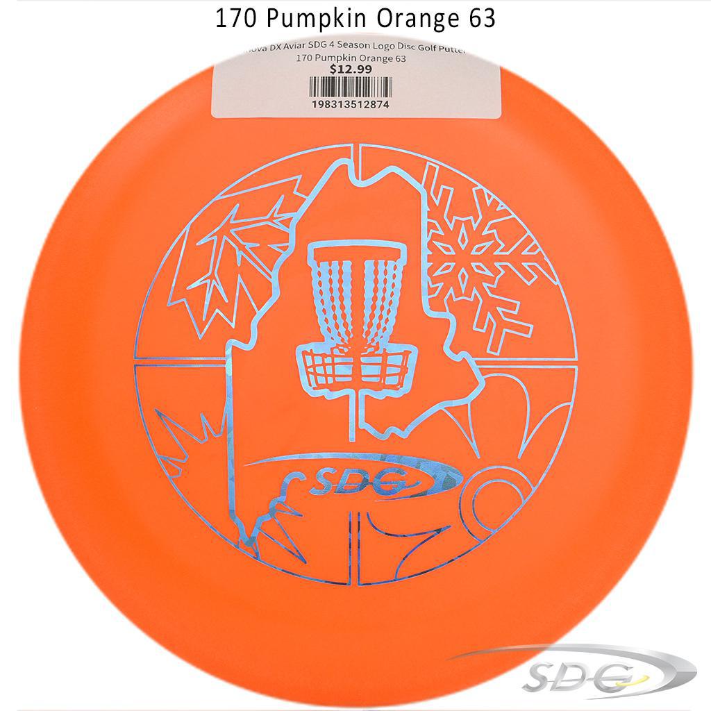 innova-dx-aviar-sdg-4-season-logo-disc-golf-putter 170 Pumpkin Orange 63 
