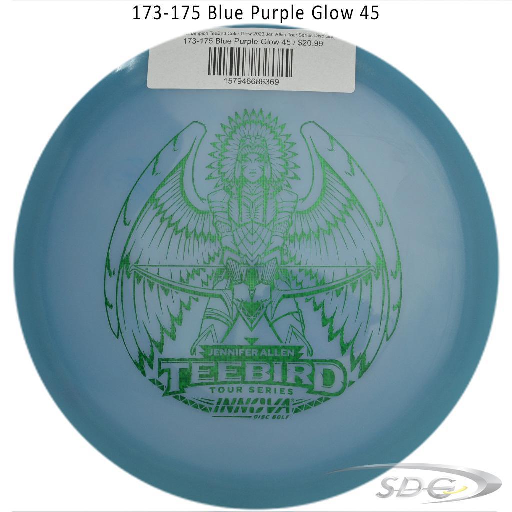 innova-champion-teebird-color-glow-2023-jen-allen-tour-series-disc-golf-fairway-driver 173-175 Blue Purple Glow 45 