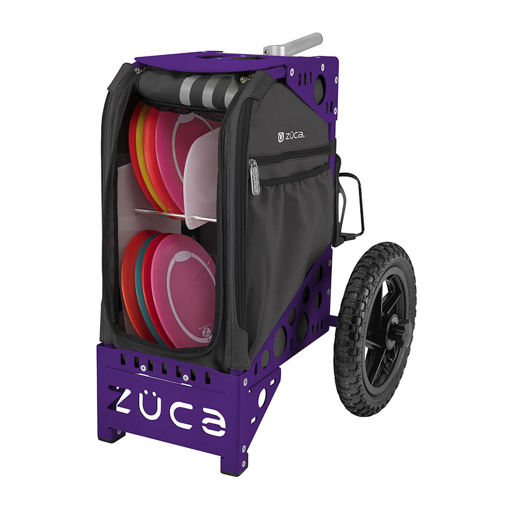 zuca-all-terrain-disc-golf-cart Gunmetal-Purple 