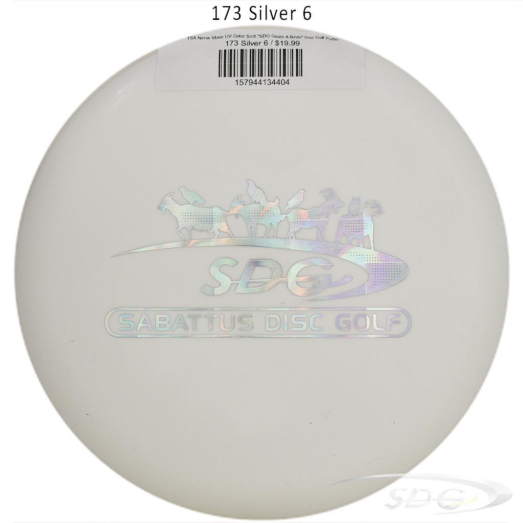 tsa-nerve-muse-uv-color-shift-sdg-goats-birds-disc-golf-putter 173 Silver 6 