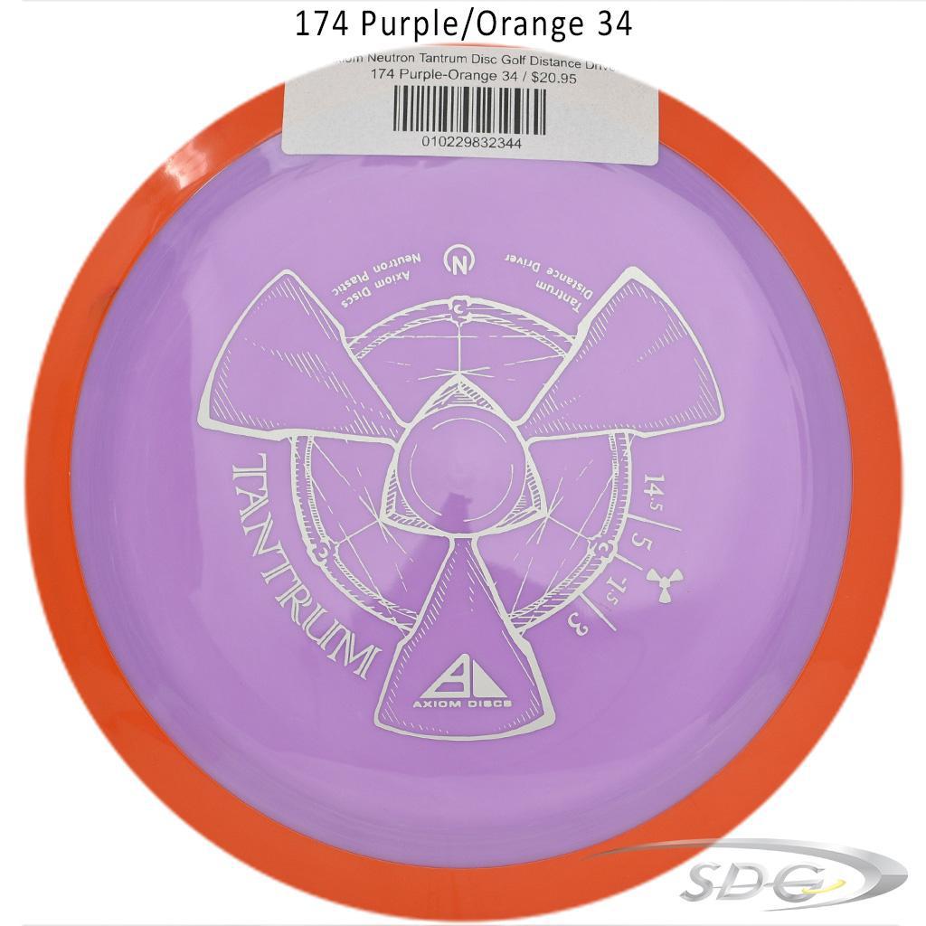 axiom-neutron-tantrum-disc-golf-distance-driver 174 Purple-Orange 34 