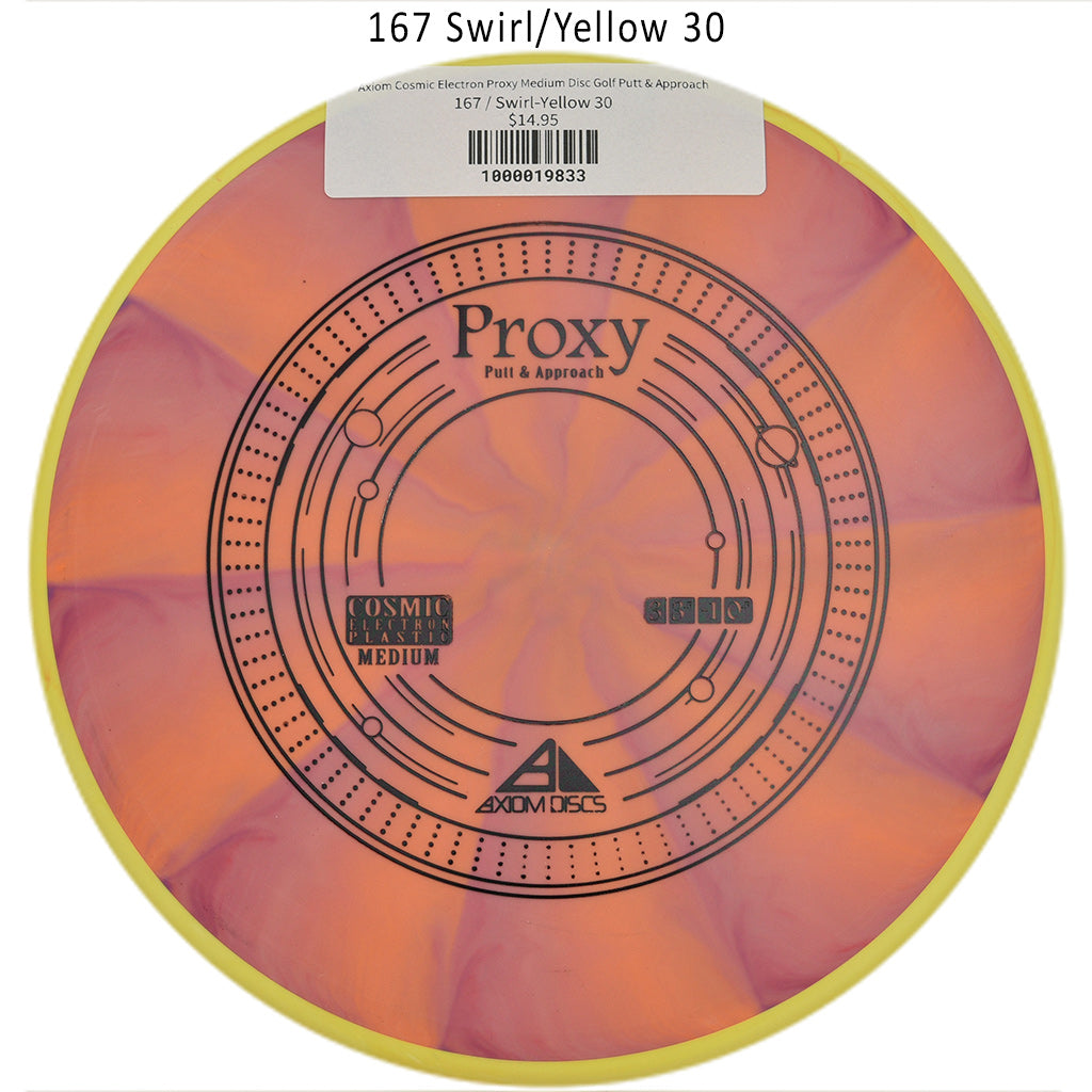 axiom-cosmic-electron-proxy-medium-disc-golf-putt-approach 167 Swirl-Yellow 30 