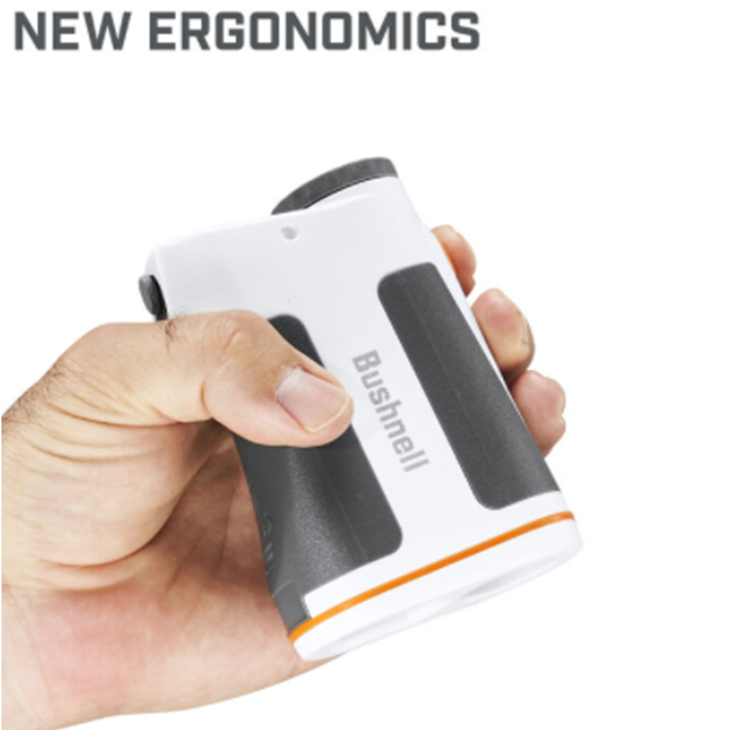 Bushnell EDGE Laser Range Finder in hand showing ergonomics 