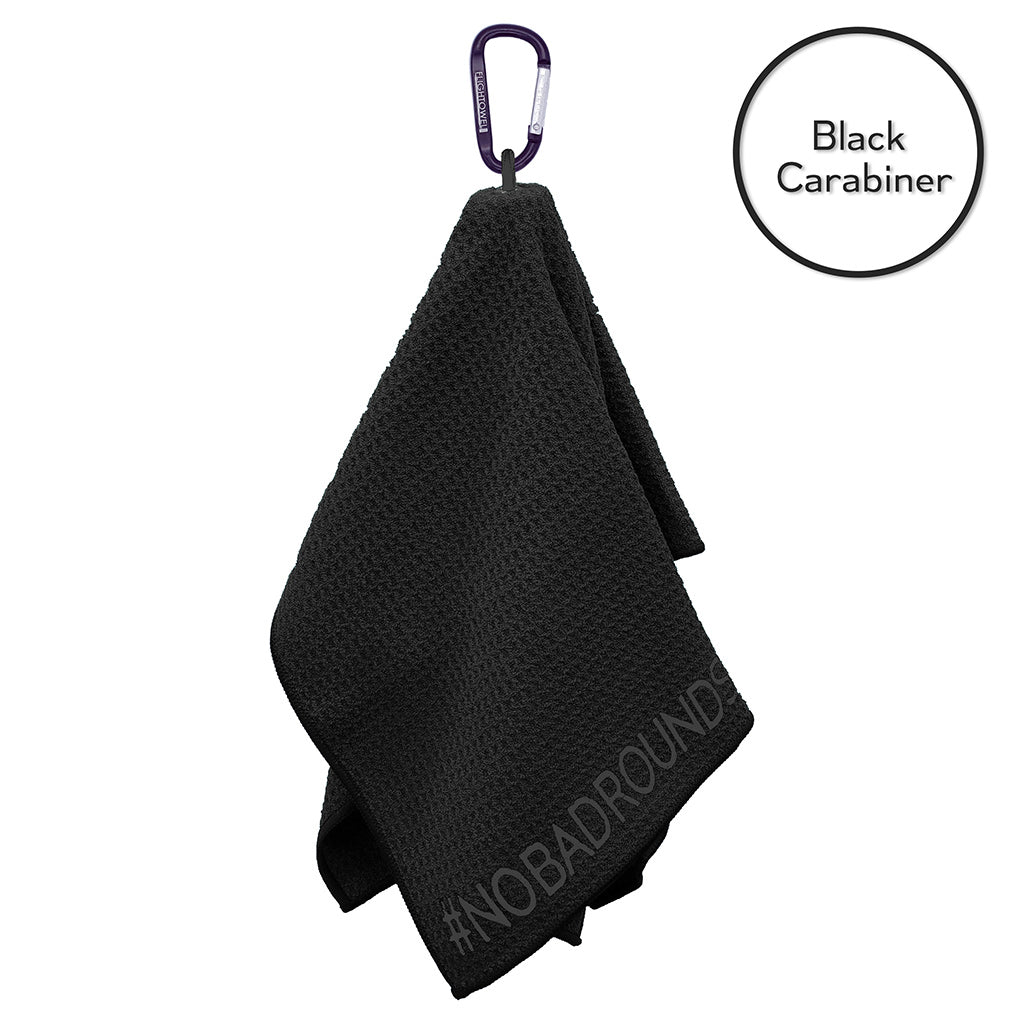 flightowel-jr-disc-golf-bag-essential Black with Black Carabiner 