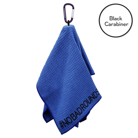 flightowel-jr-disc-golf-bag-essential Royal Blue with Black Carabiner 