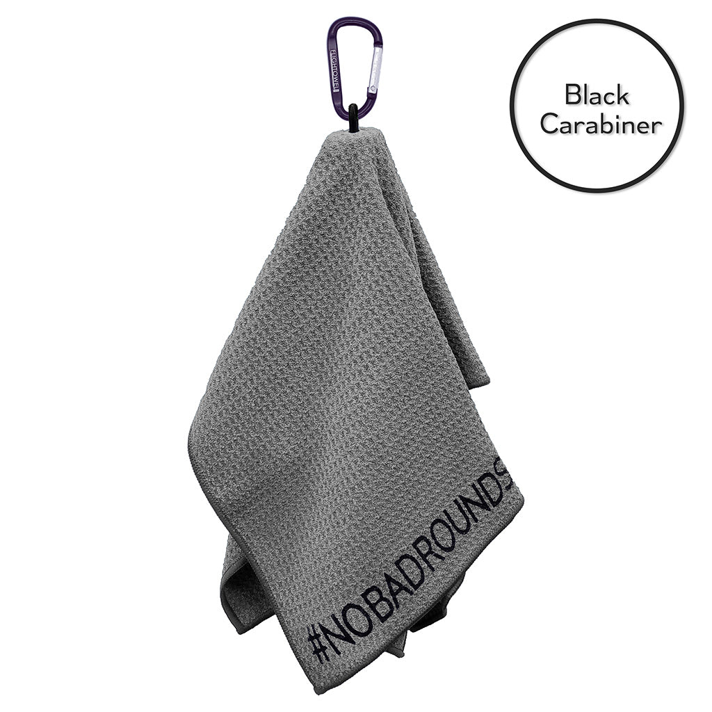 flightowel-jr-disc-golf-bag-essential Gray with Black Carabiner 