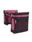 Zuca Saddle Bag Set shown in Pink- One side cooler pouch the other side storage pouch with zippered pocket on front, includes a comfy built-in seat cover in between  