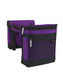 Zuca Saddle Bag Set shown in Purple- One side cooler pouch the other side storage pouch with zippered pocket on front, includes a comfy built-in seat cover in between  
