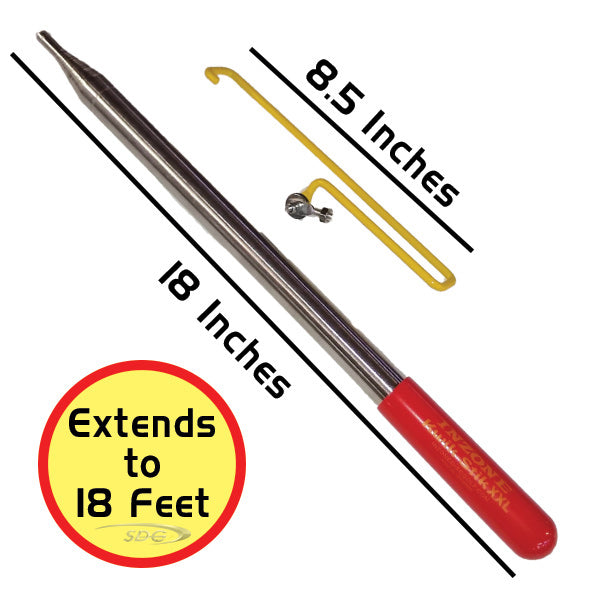 Measurement view of Kwick stik xxl disc golf retrieval pole 