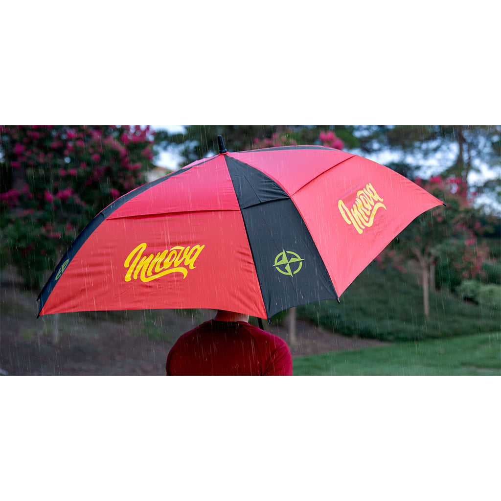 Innova Flow Umbrella Disc Golf Accessories Red-black Being used in the rain