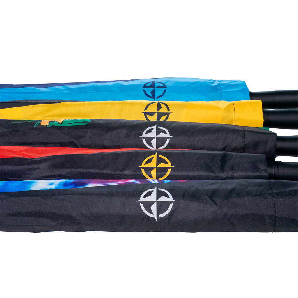 Innova Flow Umbrella Disc Golf Accessories showing all colors with the proto logo on the opposite side of the outer sleeve