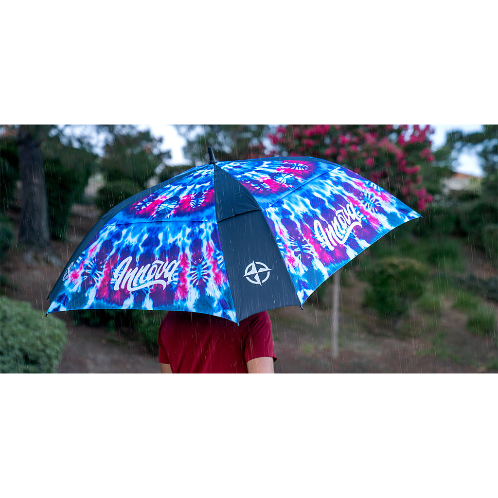 Innova Flow Umbrella Disc Golf Accessories tie-dye Being used in the rain