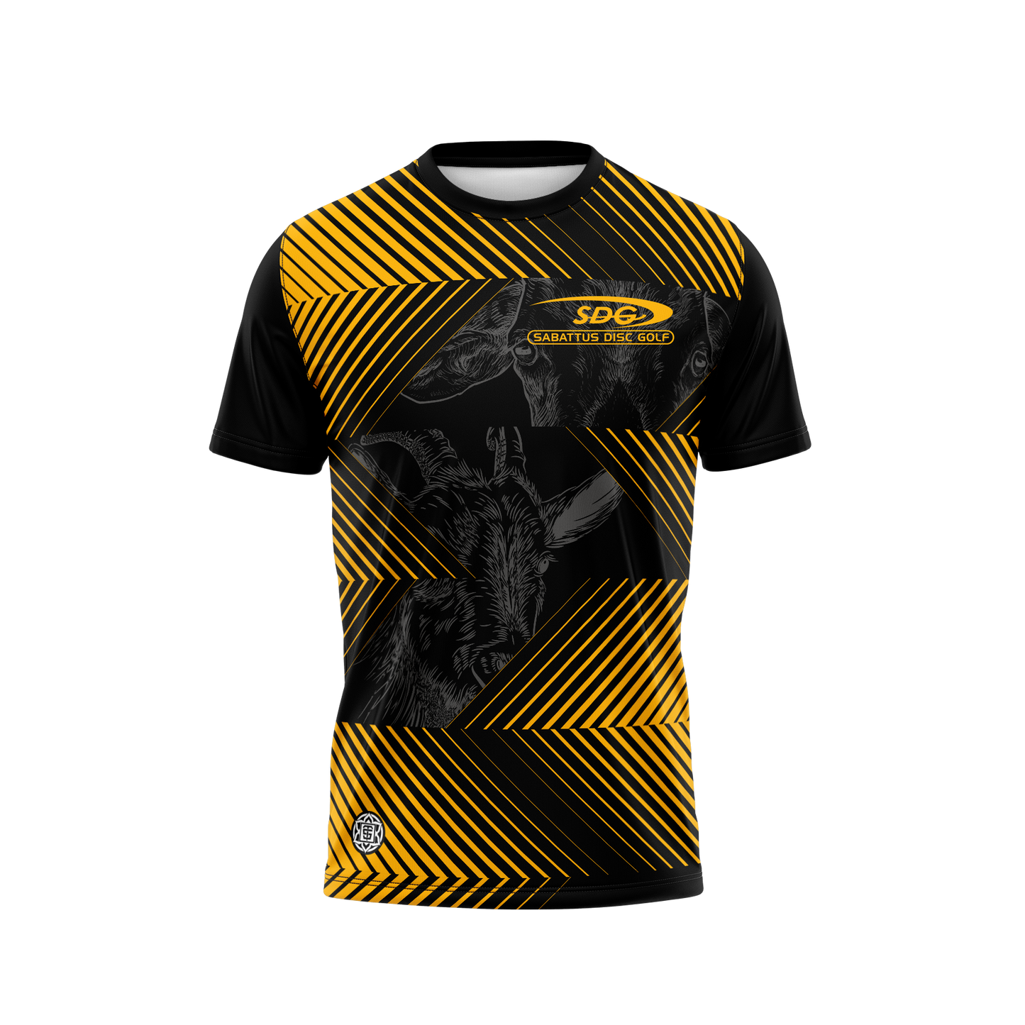 crittercontrolcincinnati Jersey Designed by Thought Space Athletics Black and Yellow with Goat Graphics front view