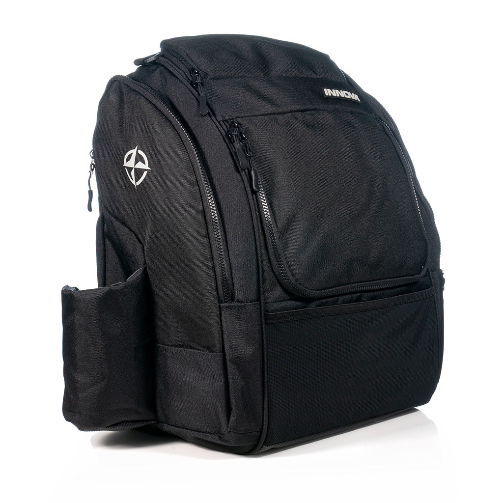 Innova Safari Pack Backpack Disc Golf Bag black zippered side angle