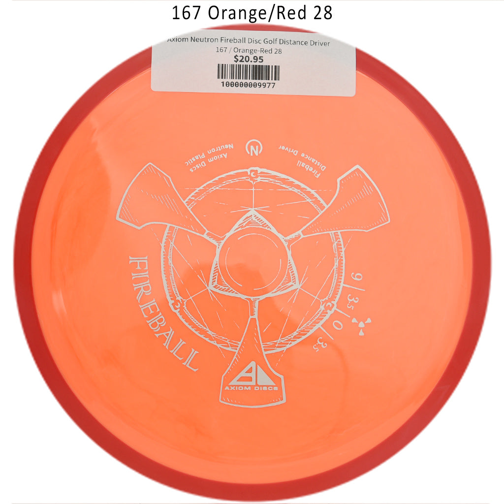 axiom-neutron-fireball-disc-golf-distance-driver 167 Orange-Red 28 