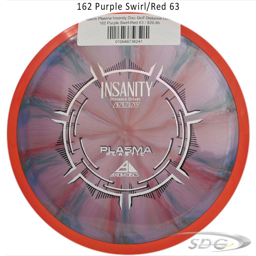 axiom-plasma-insanity-disc-golf-distance-driver 162 Purple Swirl-Red 63 
