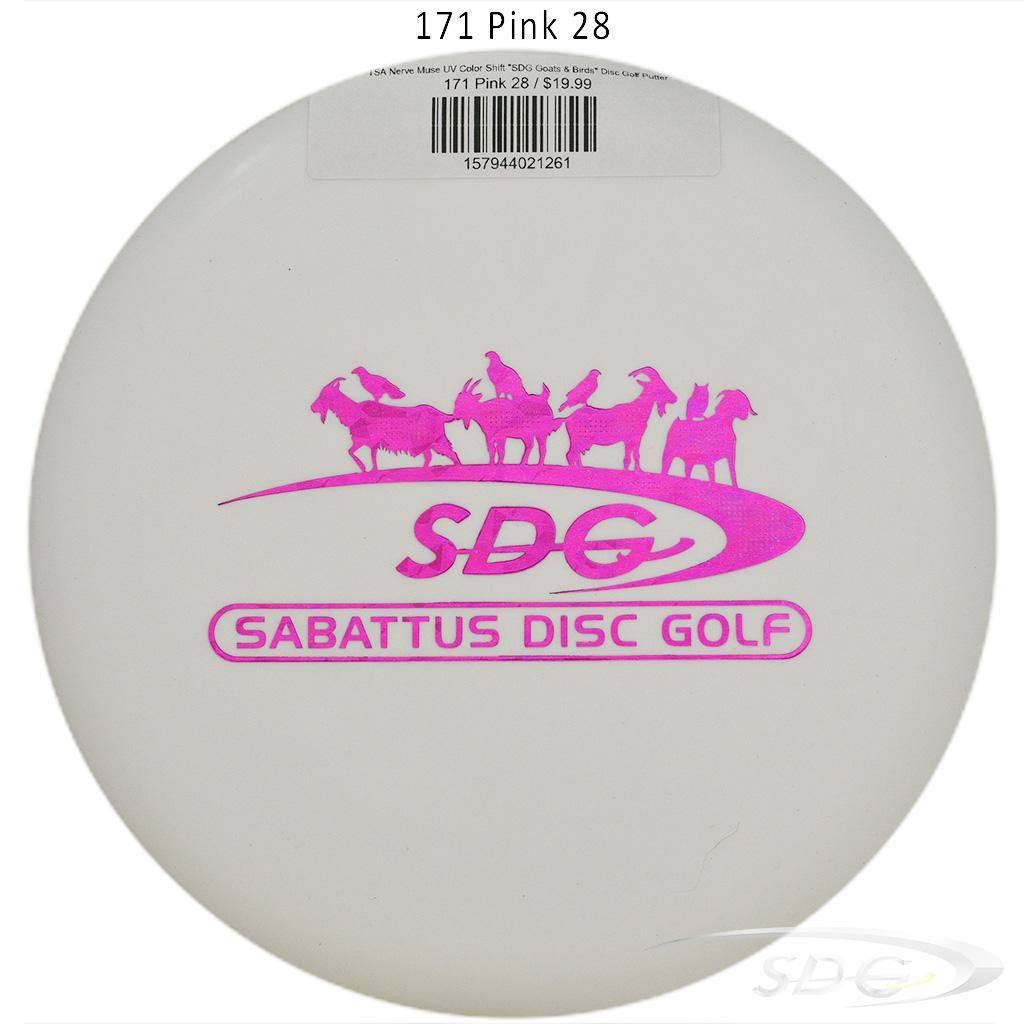 tsa-nerve-muse-uv-color-shift-sdg-goats-birds-disc-golf-putter 171 Pink 28 