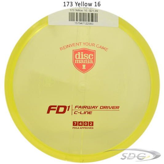 discmania-c-line-fd1-disc-golf-fairway-driver 173 Yellow 16 
