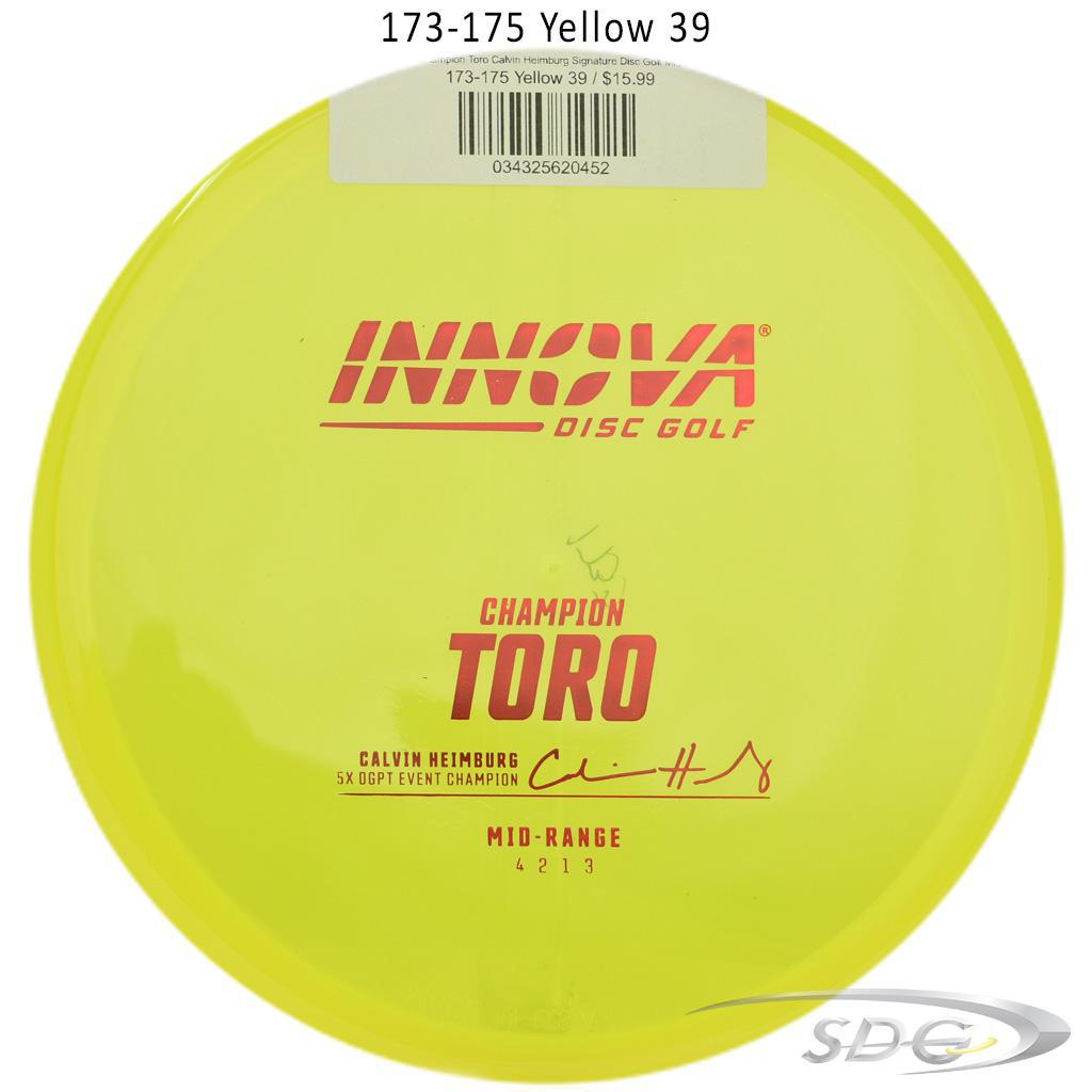 innova-champion-toro-calvin-heimburg-signature-disc-golf-mid-range 173-175 Yellow 39 