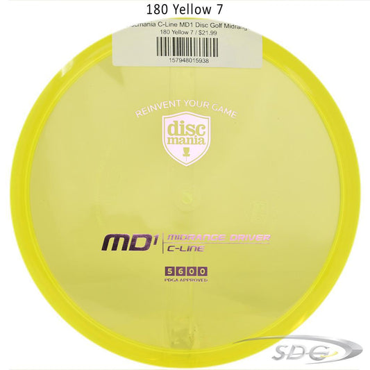 discmania-c-line-md1-disc-golf-midrange 180 Yellow 7 
