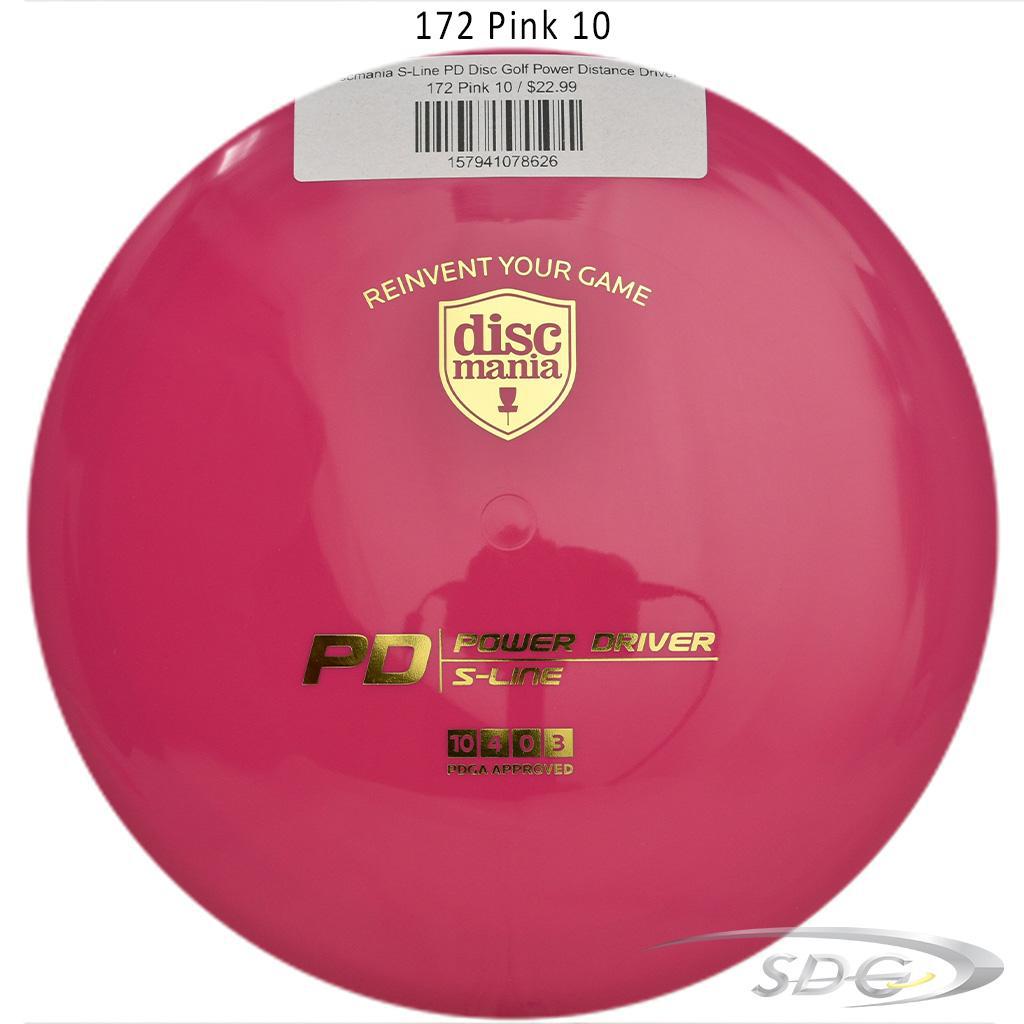 discmania-s-line-pd-disc-golf-power-distance-driver 172 Pink 10 