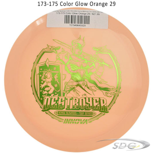 innova-star-destroyer-color-glow-2023-henna-blomroos-tour-series-disc-golf-distance-driver 173-175 Color Glow Orange 29 