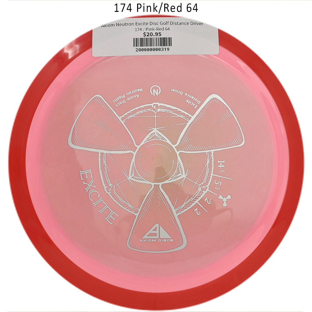 axiom-neutron-excite-disc-golf-distance-driver 174 Pink-Red 64 