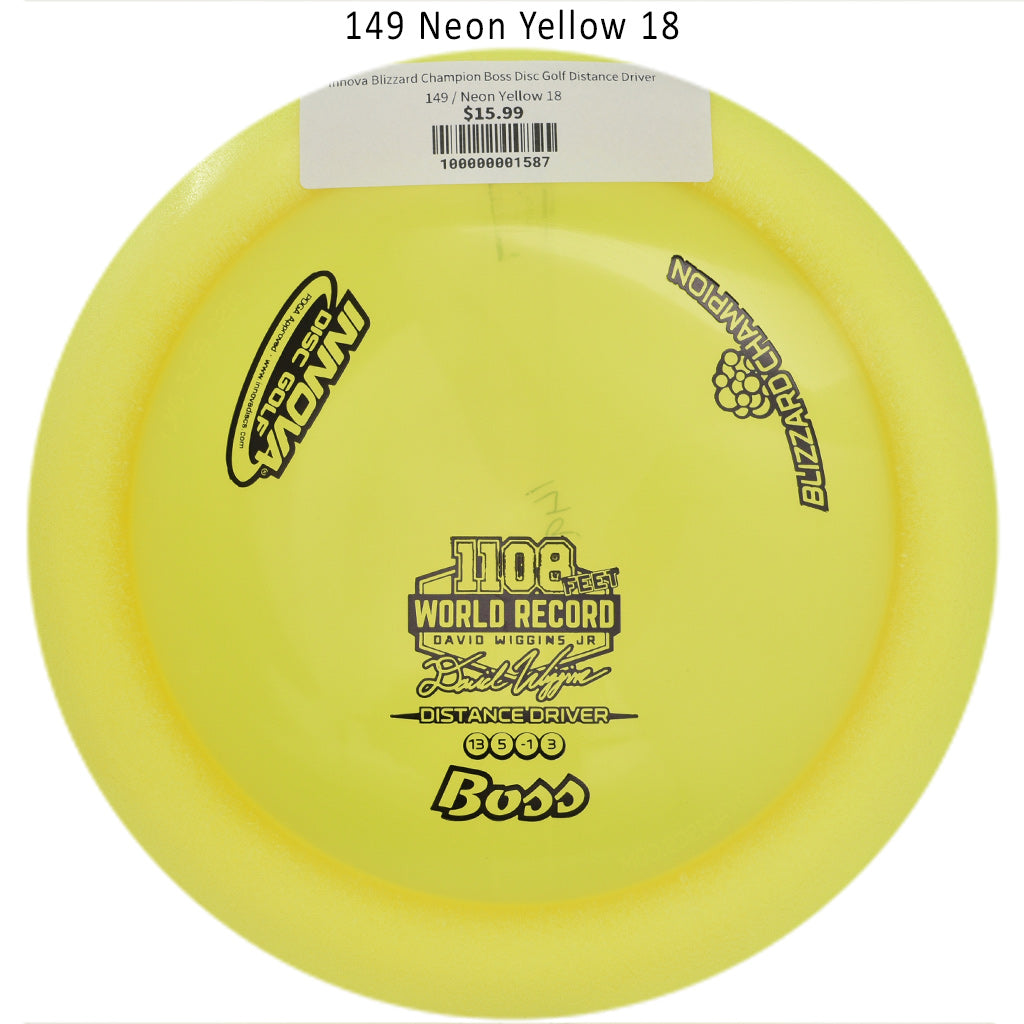 innova-blizzard-champion-boss-disc-golf-distance-driver 149 Neon Yellow 18 
