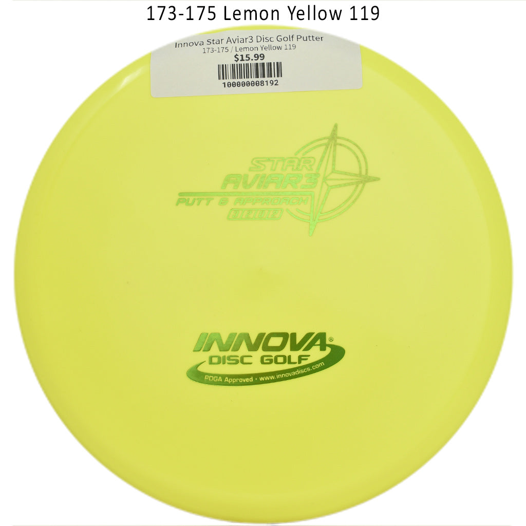 innova-star-aviar3-disc-golf-putter 173-175 Lemon Yellow 119