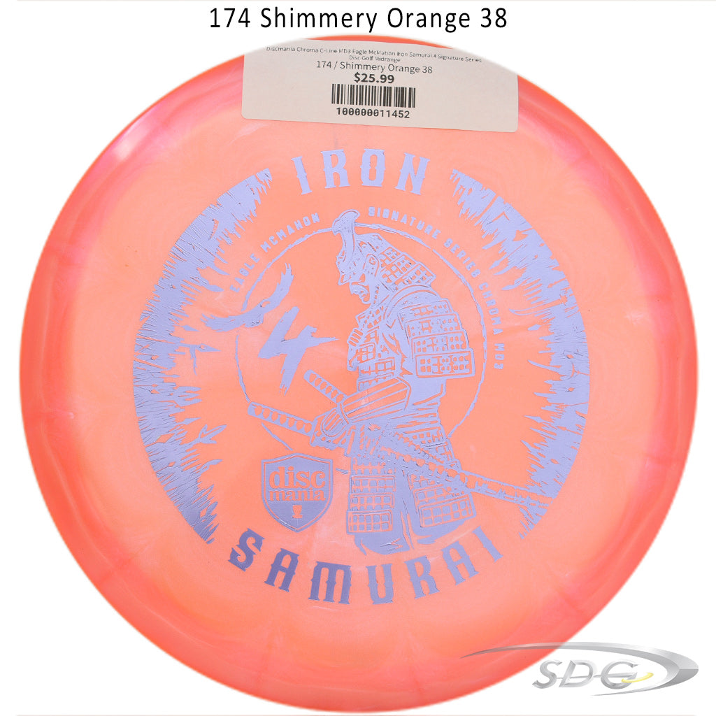 discmania-chroma-c-line-md3-eagle-mcmahon-iron-samurai-4-signature-series-disc-golf-midrange 174 Shimmery Orange 38
