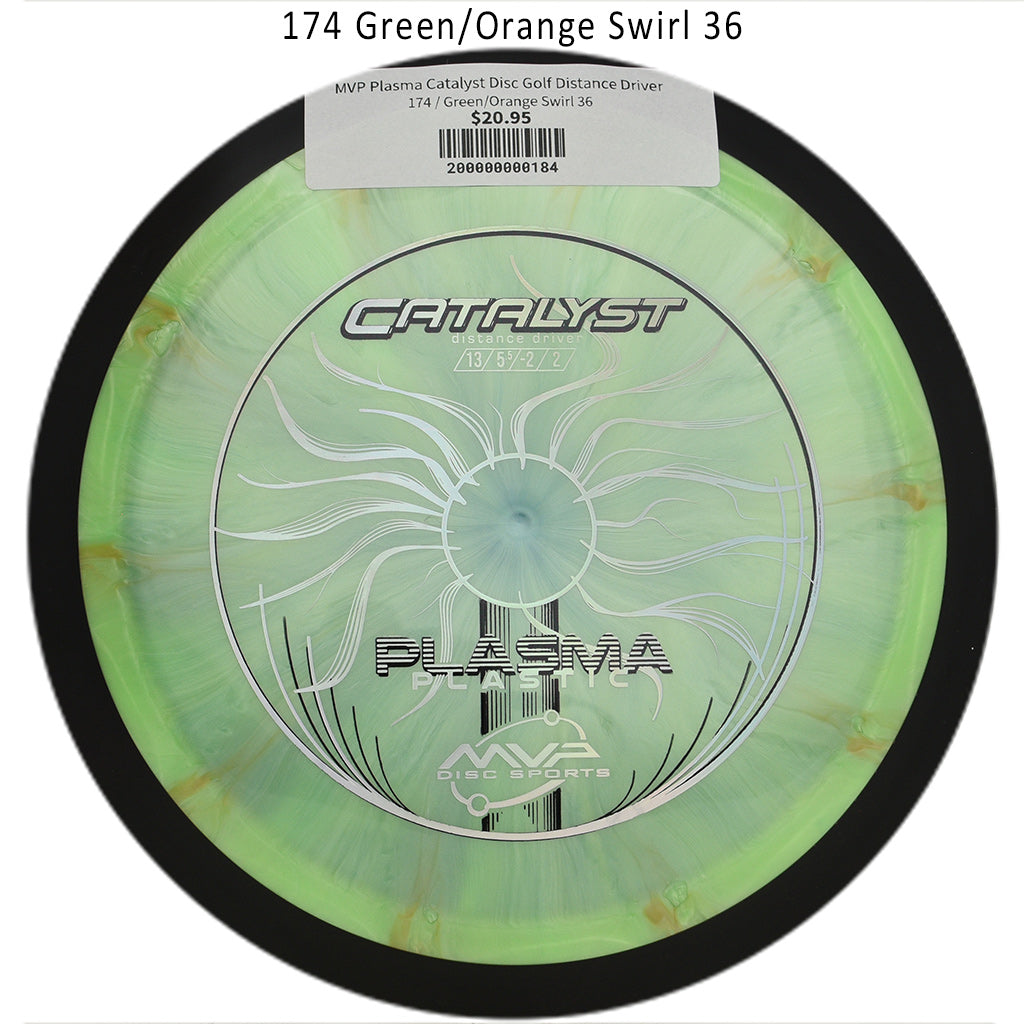 mvp-plasma-catalyst-disc-golf-distance-driver 174 Green/Orange Swirl 36 