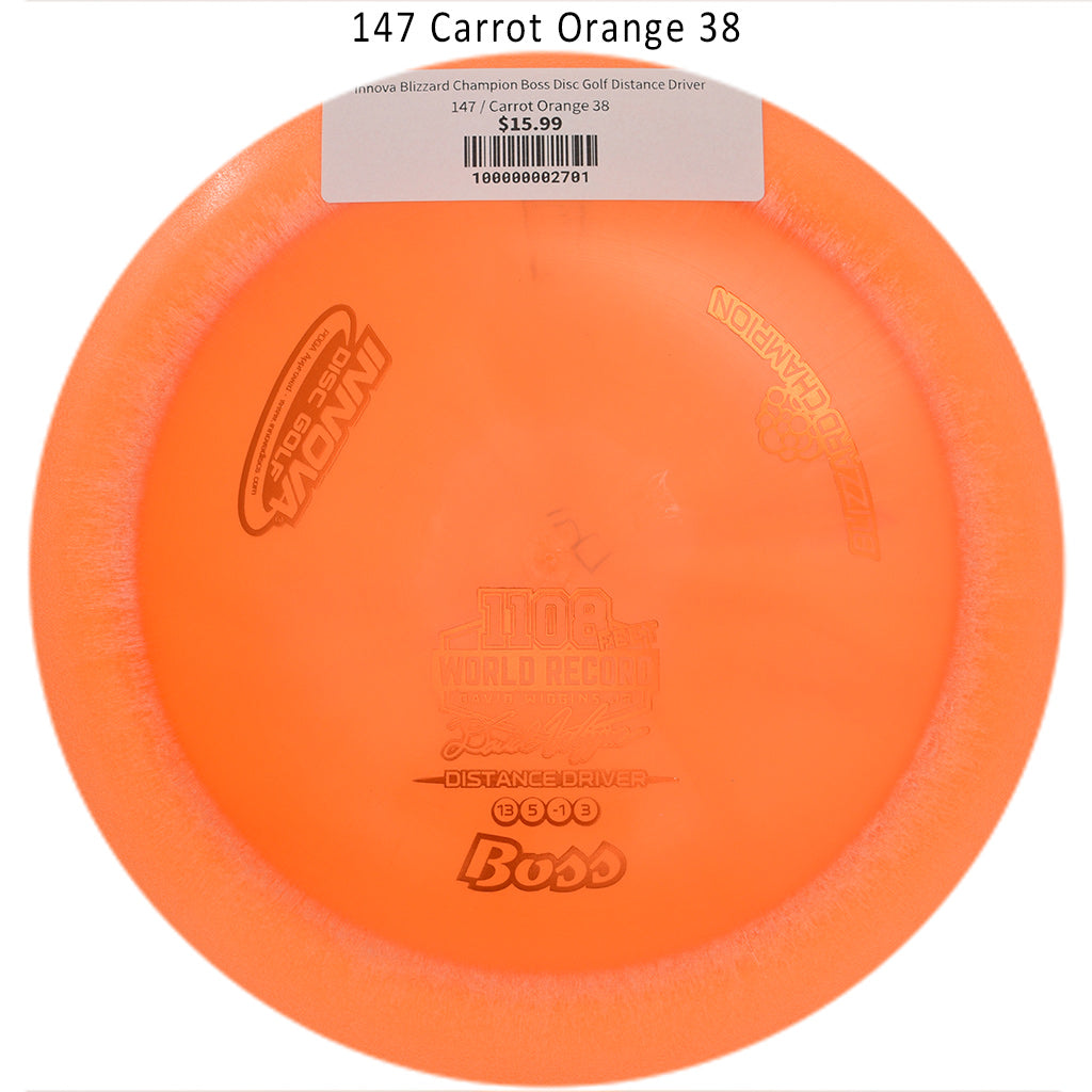 innova-blizzard-champion-boss-disc-golf-distance-driver 147 Carrot Orange 38 