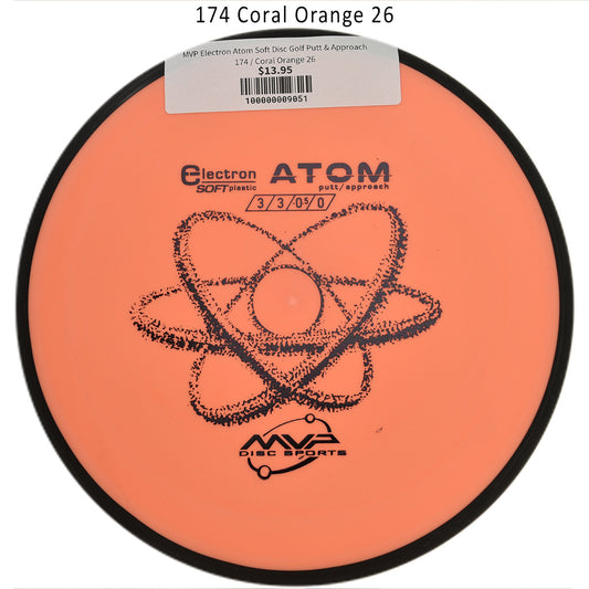 mvp-electron-atom-soft-disc-golf-putt-approach 174 Coral Orange 26 