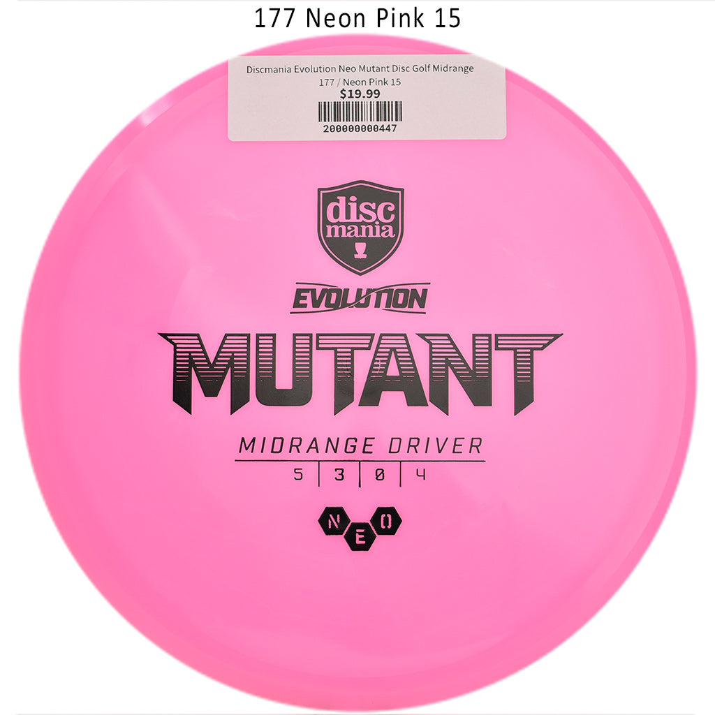 discmania-evolution-neo-mutant-disc-golf-midrange 177 Neon Pink 15