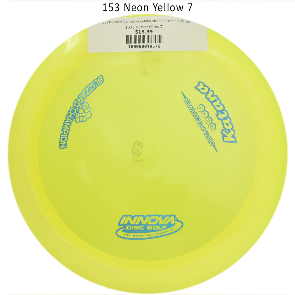 innova-blizzard-champion-katana-disc-golf-distance-driver 153 Neon Yellow 7 