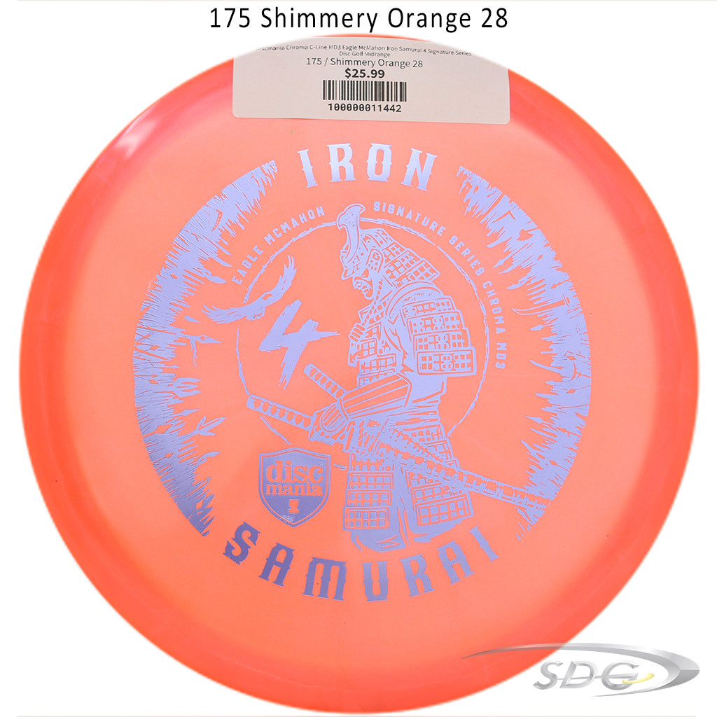 discmania-chroma-c-line-md3-eagle-mcmahon-iron-samurai-4-signature-series-disc-golf-midrange 175 Shimmery Orange 28