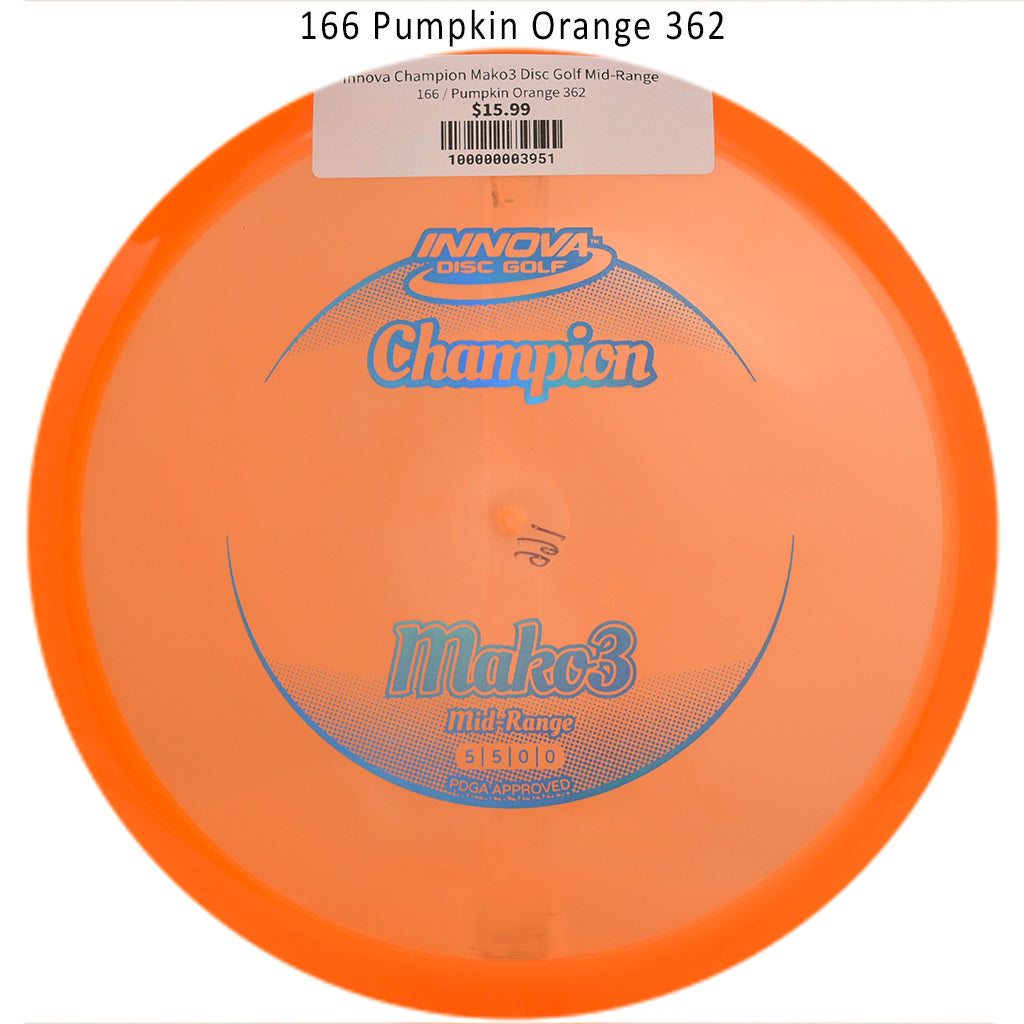 innova-champion-mako3-disc-golf-mid-range 166 Pumpkin Orange 362 
