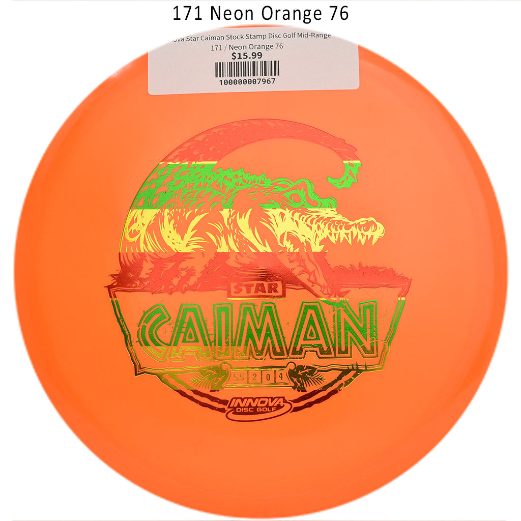 innova-star-caiman-stock-stamp-disc-golf-mid-range 171 Neon Orange 76