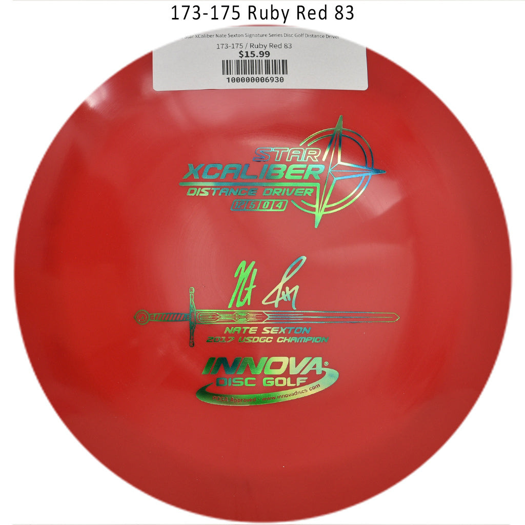 innova-star-xcaliber-nate-sexton-signature-series-disc-golf-distance-driver 173-175 Ruby Red 83