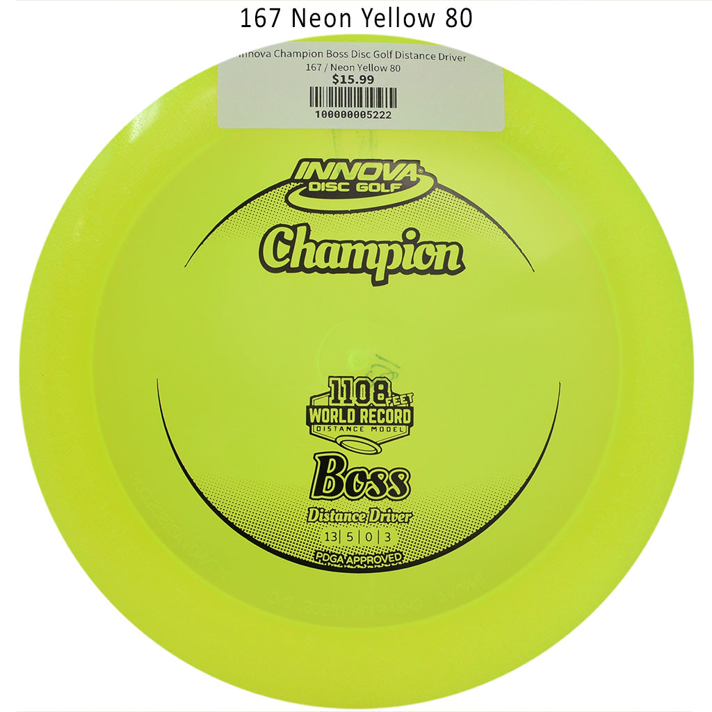 innova-champion-boss-disc-golf-distance-driver 167 Neon Yellow 80