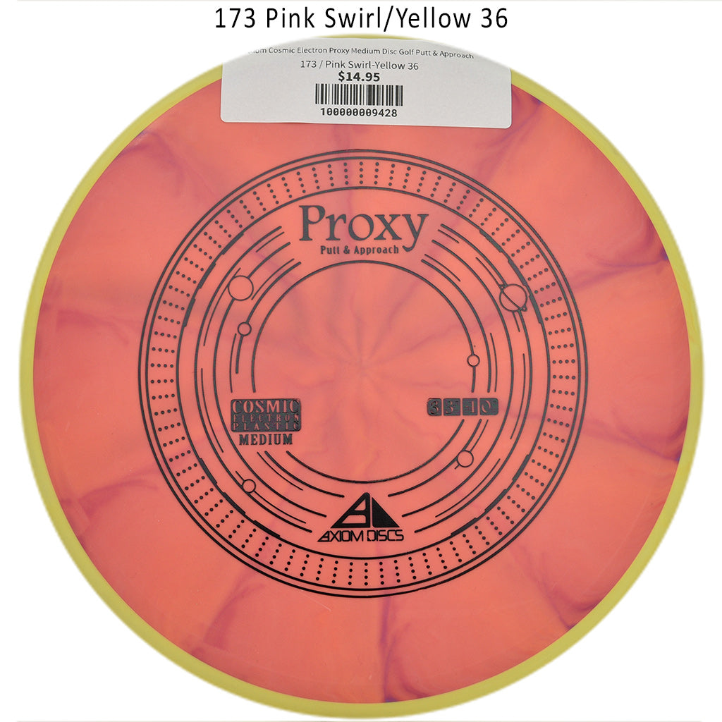 axiom-cosmic-electron-proxy-medium-disc-golf-putt-approach 173 Pink Swirl-Yellow 36 