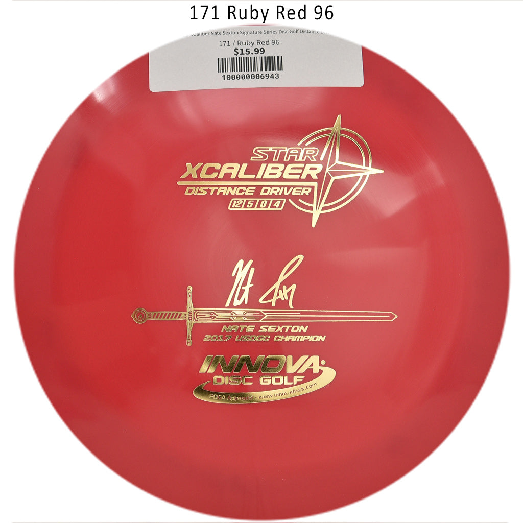 innova-star-xcaliber-nate-sexton-signature-series-disc-golf-distance-driver 171 Ruby Red 96