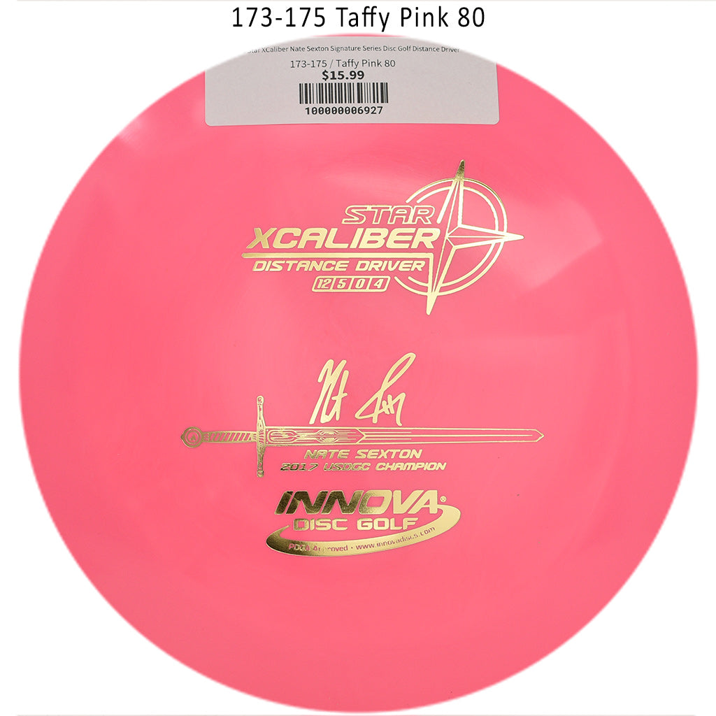 innova-star-xcaliber-nate-sexton-signature-series-disc-golf-distance-driver 173-175 Taffy Pink 80