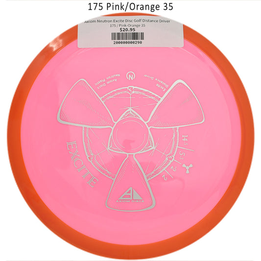 axiom-neutron-excite-disc-golf-distance-driver 175 Pink-Orange 35 