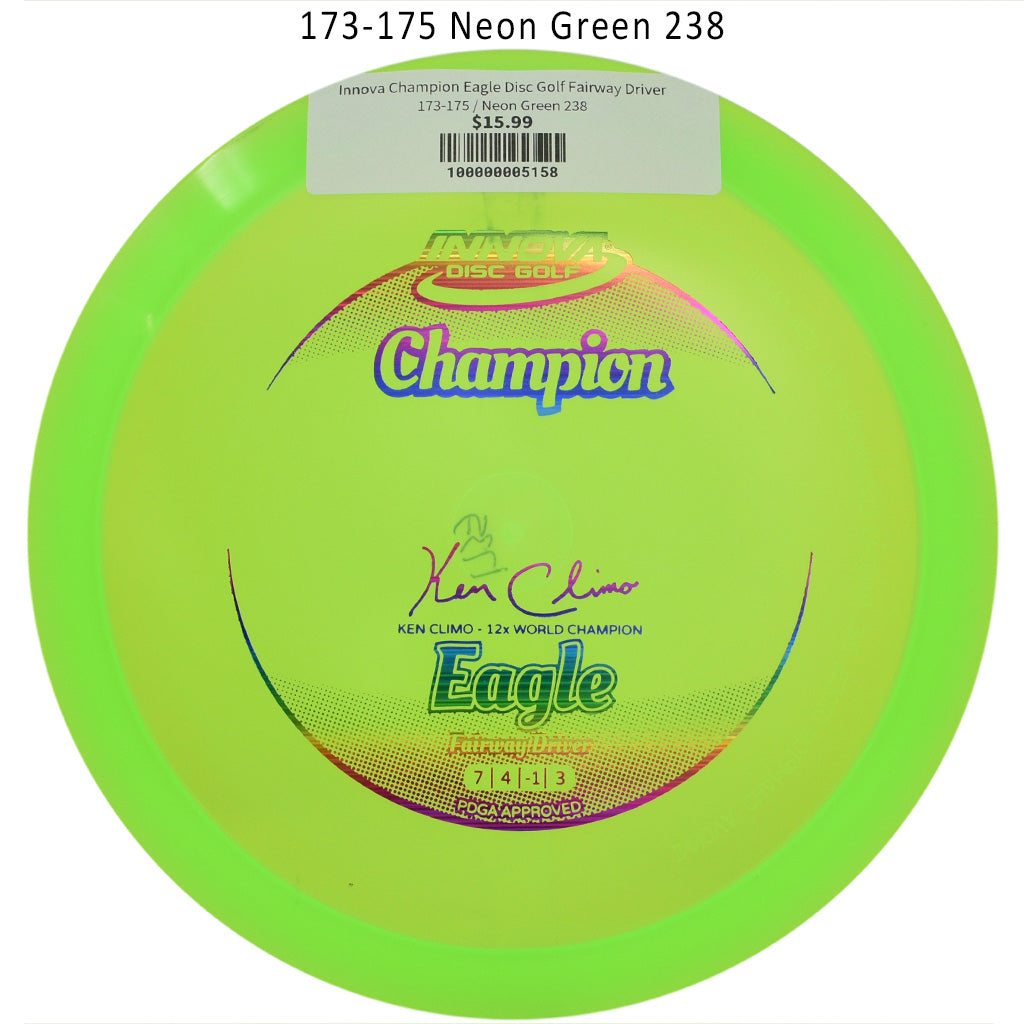 innova-champion-eagle-disc-golf-fairway-driver 173-175 Neon Green 238