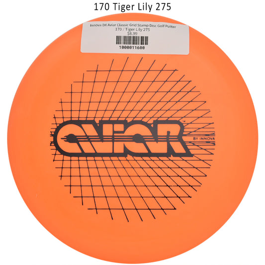 innova-dx-aviar-classic-grid-stamp-disc-golf-putter 170 Tiger Lily 275 