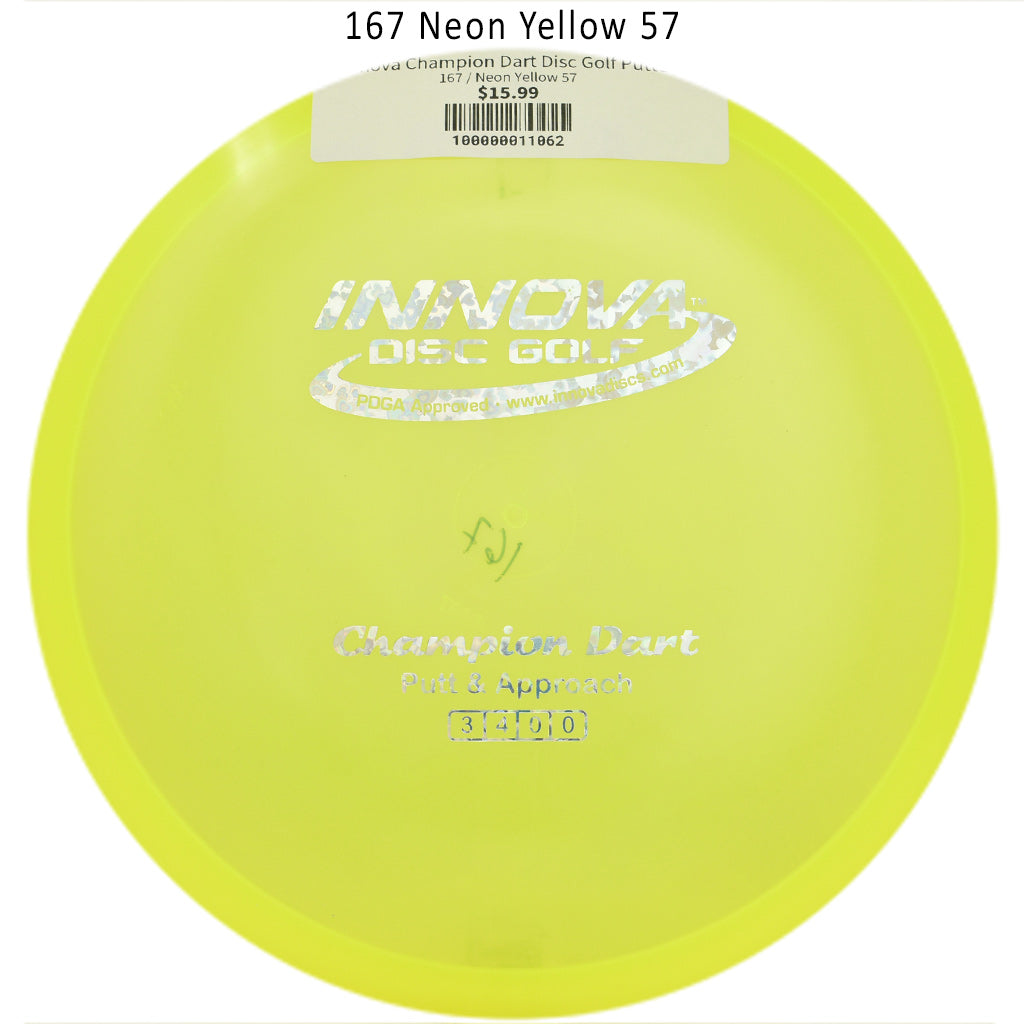 innova-champion-dart-disc-golf-putter 167 Neon Yellow 57 
