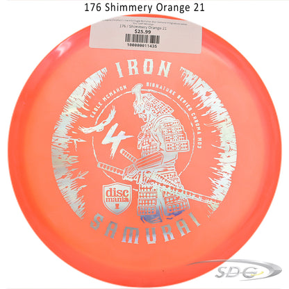 discmania-chroma-c-line-md3-eagle-mcmahon-iron-samurai-4-signature-series-disc-golf-midrange 176 Shimmery Orange 21